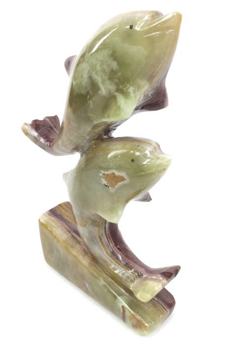 Lot - Carved Mookaite Jasper Dolphin Sculpture