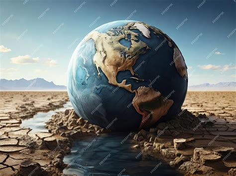 Premium Photo | A planet earth without water poster concept
