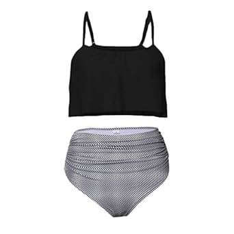Buy JAZZY PEARLS Women Vintage High Waist Bikini Set Push up Swimsuit ...