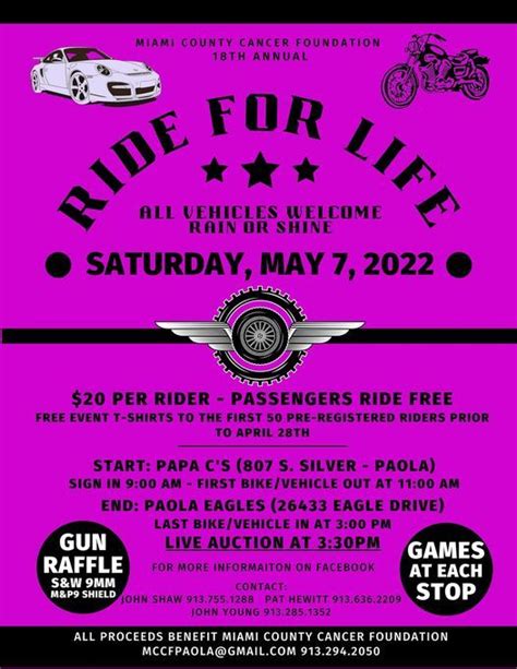 2022 Ride For Life Motorcycle Ride & Auction, Miami County Cancer ...