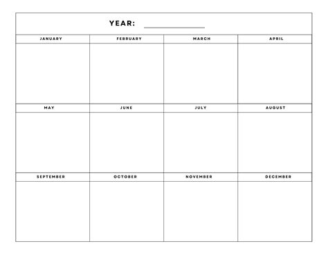 Blank Yearly Calendars 2025 Year Calendars 70 Best Printables