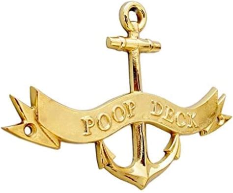 Buy Handcrafted Model Ships Brass Poop Deck Anchor with Ribbon Sign ...