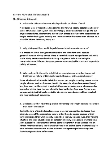 Race Homework Soc - Assignment for race chapter. - Race The Power of an ...