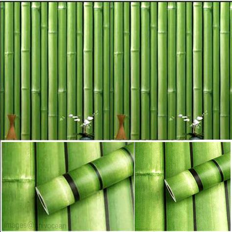 Univocean Green Bamboo Home Wallpaper, Self Adhesive Wall Decor PVC ...