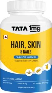 TATA 1mg Hair, Skin & Nails Supreme with Collagen, Biotin, Zinc,Iron ...