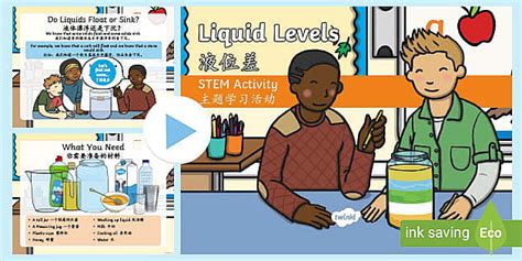 Liquid Levels PowerPoint - English/Mandarin Chinese - Twinkl