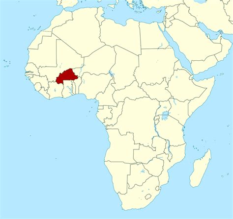 Detailed location map of Burkina Faso in Africa | Burkina Faso | Africa ...