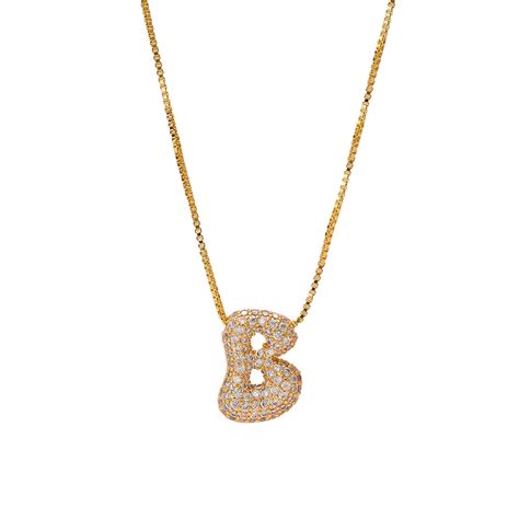 Yumi Sparkling Initial Necklace - Gold Necklace Women Jewellery - B1 ...