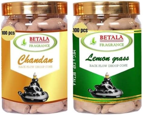 Betala Fragrance 2 in 1 Backflow Dhoop Cones, Chandan & Lemon Grass ...