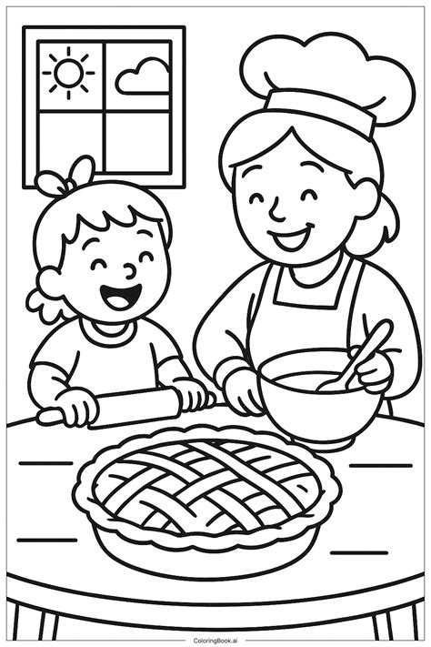 Trang Tô Màu Nướng Bánh Nhân Lễ Tạ Ơn (Có thể In Miễn Phí dưới định ...