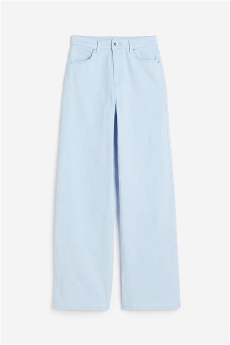 Wide twill trousers - Light blue - Ladies | H&M IN