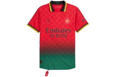OFF-WHITE X PUMA AC MILAN REPLICA JERSEY RED