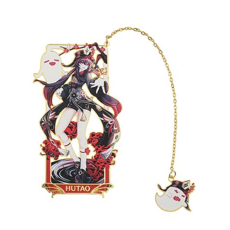 Genshin Impact Hu Tao Metal Bookmark - Classic Anime Figure Bookmark ...