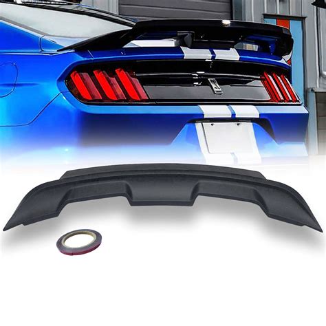 NINTE For 2015-2023 Ford Mustang Rear Spoiler ABS GT500 Style Trunk Spoiler Wing W/ Smoke Gurney ...