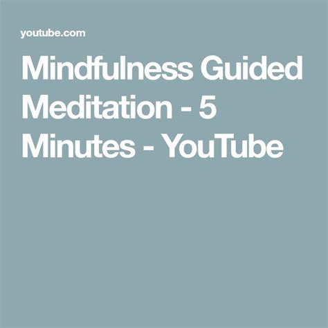 mindfulness meditation 5 minutes