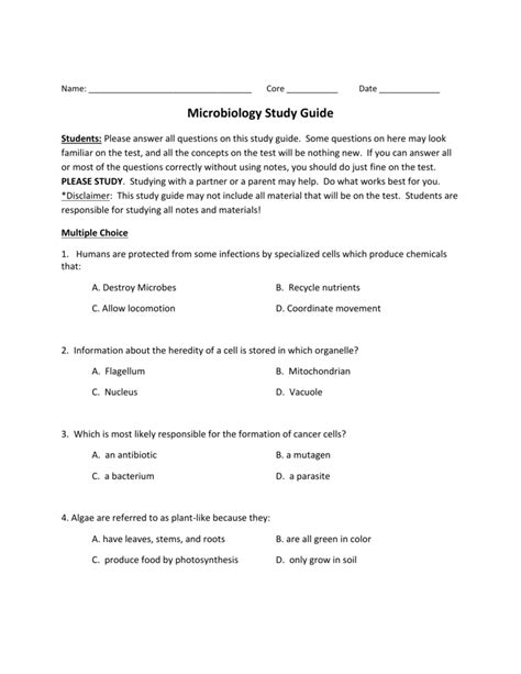 Image result for Microbiology Study Guide