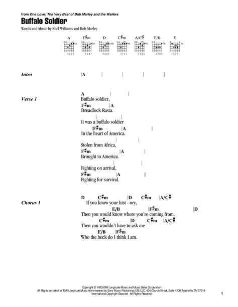 Buffalo Soldier by Bob Marley - Guitar Chords/Lyrics - Guitar Instructor