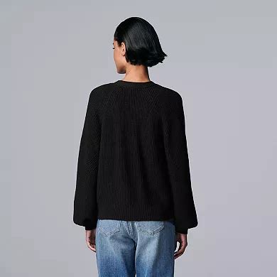 Women's Simply Vera Vera Wang Button Front Sweater Cardigan