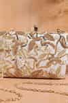 Buy White Embroidery, Sequins, Beads, Stones And Pearl Clutch by ...