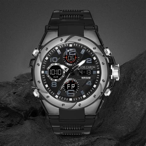 Analog-Digital Sports Watch: Chronograph, Dual Time, Alarm, Stopwatch ...