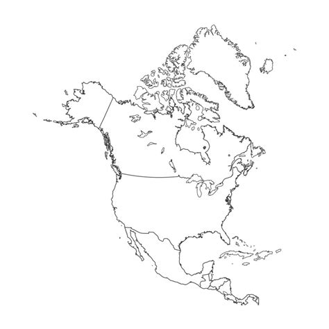 Blank Printable High Resolution North America Map