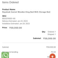 Royaloak Furniture — Double bed hydraulic storage