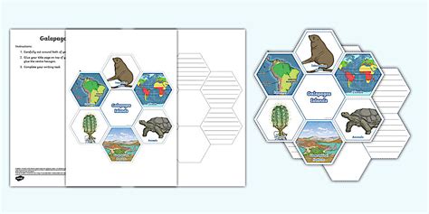 Galapagos Islands Hexagon Writing Template (teacher made)
