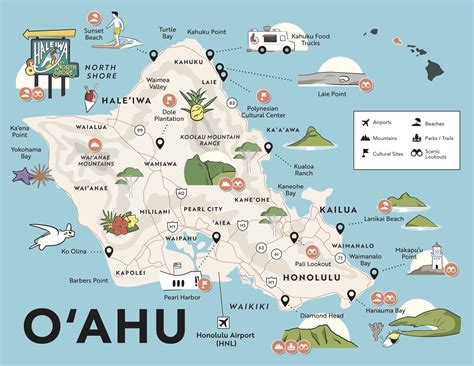 Hawaii Maps with Points of Interest, Airports and Major Attractions ...