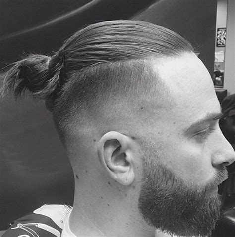 Man bun beard fade | Man bun hairstyles, Beard hairstyle, Man ponytail