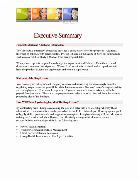 Proposal Executive Summary Examples 的图像结果