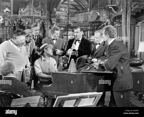 A SONG IS BORN, J. Edward Bromberg (left), O.Z. Whitehead ((third left ...