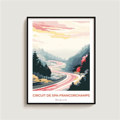 Circuit De Spa-francorchamps Travel Print Wall Art Gift Belgium Travel ...