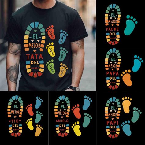 El Mejor Tata Del Mundo PNG, Personalized Father’s Day Footprint Design ...