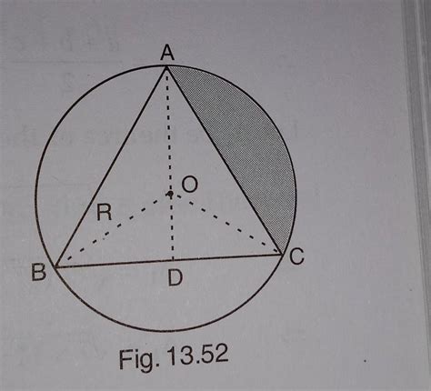 ABC is an equilateral triangle inscribed in a circle of radius 4cm ...