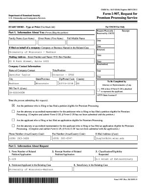 USCIS Form I-907 Request for Premium Processing - Blank Fillable ...