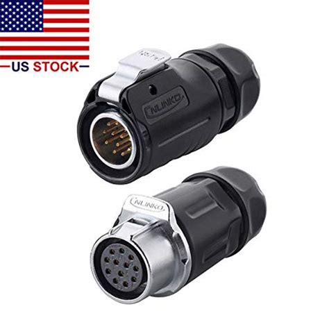 Buy CNLINKO 12 Pin Power Industrial Circular Connector, Male Plug ...