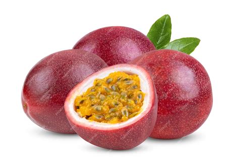 Premium Photo | Purple passion fruit isolated on white background