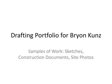 Sample Of Work - Drafting Portfolio | PPTX