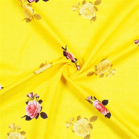 Sunshine Yellow And Taffy Pink Floral Pattern Digital Print Ultra Prem ...