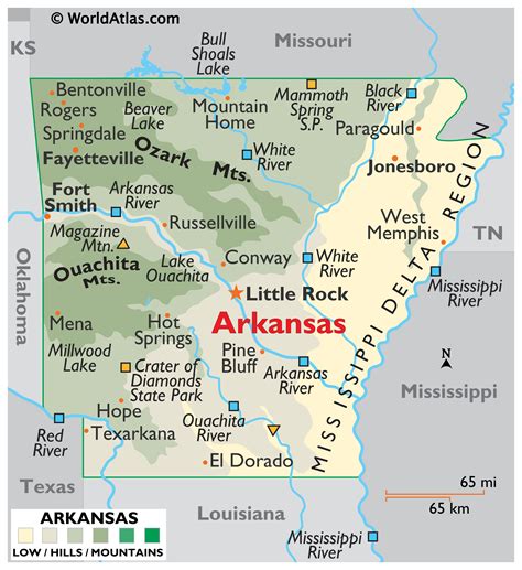 Arkansas - Map of the United States of America