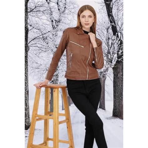 Aaron Craft Women's Lambskin Leather Bomber Biker Jacket Red Color | eBay