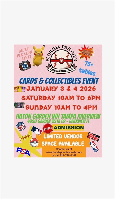 Sports Card & Pokemon Card & Collectible Event, Hilton Garden Inn-Tampa ...