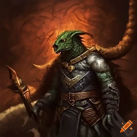 Image of a dungeons and dragons dragonborn character on Craiyon
