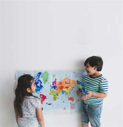 World Map Activity Kit With Reusable Stickers ( Age 4-12)