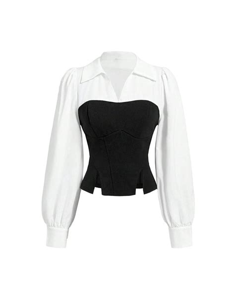 Camisole Top with Sleeves in Black and White - Littlebox India