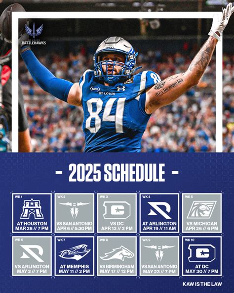 2025 Battlehawks Schedule Breakdown