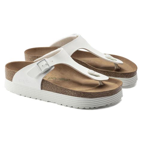 BIRKENSTOCK Gizeh Grooved Birko-Flor Sandal - White