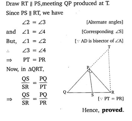In the given figure, PS is the bisector of ∠QPR of ∆PQR - CBSE Class 10 ...