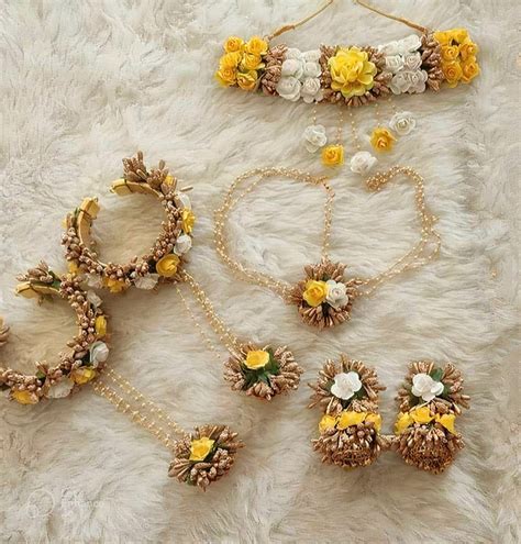 LAMANSH® Flower 🌺 Jewellery set for Haldi Mehndi Set For Women, Girls ...