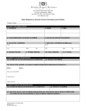 Fillable Online BKB New Client Intake Form - Blado Kiger Bolan PS Fax ...